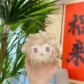 Cute fluffy sheep plush keychain, soft stuffed animal bag pendant and cute toy gift. - Coffee (No Clasp)