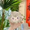Cute little sheep plush toy pendant fluffy lamb doll fluffy keychain bag accessory - Gray (Plain)