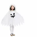 Kids Halloween white hooded ghost cloak cosplay costume spooky party dress for children outfit - M (Recommended 110-120) / White