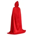 Red velvet hooded cloak cape for Halloween cosplay party, long costume dress up for adults. - 1.5m / Red