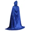 Royal blue velvet hooded cloak for Halloween costume, long cape party dress up apparel. - 1.5m / Blue