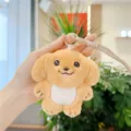 Cute yellow puppy plush doll pendant keychain soft toy for bag charm gift hanging decoration - Brown / 10cm Cord