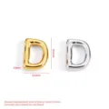 Ciondolo lettera D a palloncino in acciaio inossidabile per collana braccialetto fai da te - Lettera a Bolla D / 14.2x19.2x4.8mm / Colore acciaio
