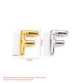 Stainless steel bubble letter F pendant DIY jewelry accessory in gold and silver style. - Bubble Letter F
