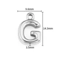 Κρεμαστό γράμμα G από ανοξείδωτο ατσάλι charm DIY κατασκευή κοσμημάτων κολιέ βραχιόλι αξεσουάρ - Μενταγιόν Γράμμα G / Χρώμα Ατσαλιού