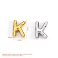 Stainless steel puffy letter K pendant charms in gold and silver, DIY jewelry making. - Bubble Letter K