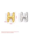 Stainless steel bubble letter H pendant 19mm gold silver DIY necklace bracelet jewelry - Bubble Letter H