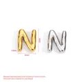 Stainless Steel Puffy Letter N Pendant Gold Silver Color DIY Jewelry Accessories - Bubble Letter N