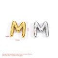 Stainless steel bubble letter M charm pendant, gold and silver color variant, DIY jewelry accessory. - Bubble Letter M