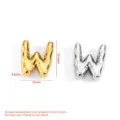 Stainless steel bubble letter W pendant gold and silver DIY jewelry accessory sizing 16x19.4mm - Bubble Letter W