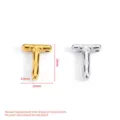 Stainless steel bubble letter T pendant charm DIY jewelry accessory gold and silver colors - Bubble Letter T