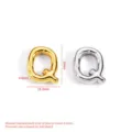 Stainless steel bubble letter Q pendant, gold and silver color DIY jewelry accessory for necklace. - Bubble Letter Q