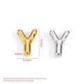 Stainless steel bubble letter Y pendant, gold and silver color, DIY jewelry making accessory. - Bubble Letter Y