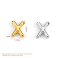 Stainless steel bubble letter X pendant DIY jewelry accessory for necklace and bracelet making. - Bubble Letter X