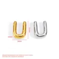 Stainless steel bubble letter U pendant gold silver 19mm DIY jewelry making accessory - Bubble Letter U