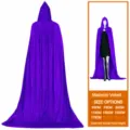 Purple velvet hooded cloak cape for Halloween cosplay party, adult and kids costume. - Purple
