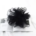 Black mesh ruffle detachable collar pleated tulle fashion accessory for women clothing styling. - 28cm*5 Yards/Pack / Black