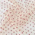 Red polka dot mesh fabric for bouquet wrapping, sheer floral packaging material DIY gift supply. - 100*150cm / Milk Tea