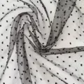 Black dotted mesh fabric, sheer tulle for flower bouquet wrapping and DIY craft projects. - 100*150cm / Black