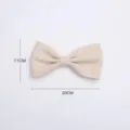 Beige fabric bow hair accessory, elegant minimalist design, compact size 20x11cm. - Small Off-White (5 Pieces/Pack)