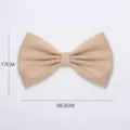 Large beige velvet bow hair accessory or gift decoration, elegant pleated design measuring 28.5x17cm. - Large Light Yellow - 5 Pcs/Pack (1 Pack)