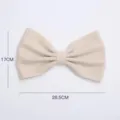Beige velvet large bow hair clip accessory, elegant and stylish design for daily wear. - Large Off-White - 5 Pcs/Pack (1 Pack)