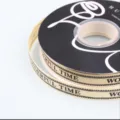 1.5cm grosgrain ribbon printed with wonderful time text, ideal for flower packaging and DIY crafts. - Gold / 1.5cm*40 Yards