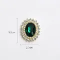 Mother's day pearl rhinestone accessory green gem DIY craft floral bouquet decor item - Round Green Rhinestone Pearl Accessory
