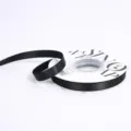 Black satin ribbon roll for gift wrapping, bouquet packaging and DIY handmade crafts. - 1.0cm / Black