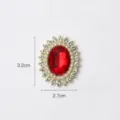 Red crystal pearl alloy decorative button rhinestone craft accessory for bouquet and apparel 1pc - Round Wine Red Rhinestone Pearl Accessory