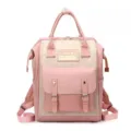 Zaino casual rosa e beige da donna con tasche multiple, elegante borsa da viaggio spaziosa. - 39*26*16 / Seleziona in base alle esigenze del cliente