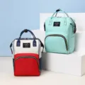 Mochila cambiador impermeable multifunción gran capacidad viaje bolso de mamá para diario - Verde claro