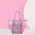 Borsa tote fai-da-te rosa chiaro per bambini, borsa della spesa trasparente in PVC per bambini. - Rosa