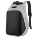 Grey black anti-theft hard shell laptop backpack, large capacity business travel rucksack. - Dark Gray