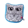 Cuscino in peluche da colorare fai da te per bambini Design animale morbido giocattolo - Blu