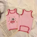 Pull pour chien en tricot rose mignon avec broderie cerise, vêtement confortable pour petits chiens. - XS / Cerise Rose