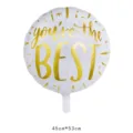 18-inch round white foil balloon with gold 'you're the BEST' print for party decoration - You're the best