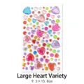 Bunte herzförmige Acryl-Edelsteinaufkleber für Bastelarbeiten, 9,3 x 15,8 cm Größe. - Großes Herz