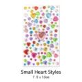 Kleurrijke hart acryl strass stickers voor concert make-up en nail art, 7,5x13cm vel - Klein Hart Model