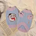 Cute cartoon sheep fleece pet sweater detail, soft color-blocking two-legged dog clothes for winter. - XS / Purple Sheep