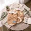 Cute tweed doll collar pet sweater for small dogs and cats, warm and stylish autumn winter wear. - L (8-12 lbs) / Caramel Apricot Chestnut Marigold