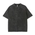 Men vintage acid washed oversized short sleeve t-shirt, heavy weight cotton casual top. - S / Tops / Washed Black