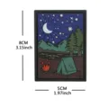 Outdoor Camping PVC Morale Patch mit nächtlicher Naturlandschaft, taktisches Rucksack Abzeichen 8x5cm - Natürliche Landschaft Camping (Mond)