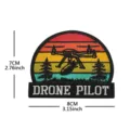 Embroidered drone pilot patch with retro sunset design, tactical badge for backpacks. - Rainbow Stripe Drone PILOT (With Missile)