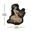 Tactical pin-up anime girl PVC morale patch with hook and loop backing for tactical gear backpacks. - Bikini Tactical Girl (P00441-1) / Black