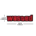 Embroidered patch custom slogan letter badge iron on applique clothing accessory 10cm - WASTED Slogan / 10x2.5cm / Red & Black