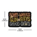 Retro outdoor lake theme embroidered patch, high quality tactical hook and loop badge for bags. - Boat Waves Style / Black and Colorful