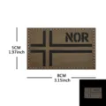 Parche moral táctico caqui con diseño de cruz noruega, cierre de velcro duradero, 5x8cm. - Parche Moral Reflectante Noruega (M00217-8)