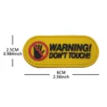 Details of the yellow warning PVC hook and loop patch with clear dimension markings. - Yellow Base