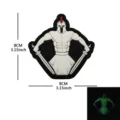 3D PVC Spartan Warrior Sword Luminous Velcro Patch Tactical Backpack Badge Size 8cm - Spartan Helmet Sword(P00440-3) / Black and White